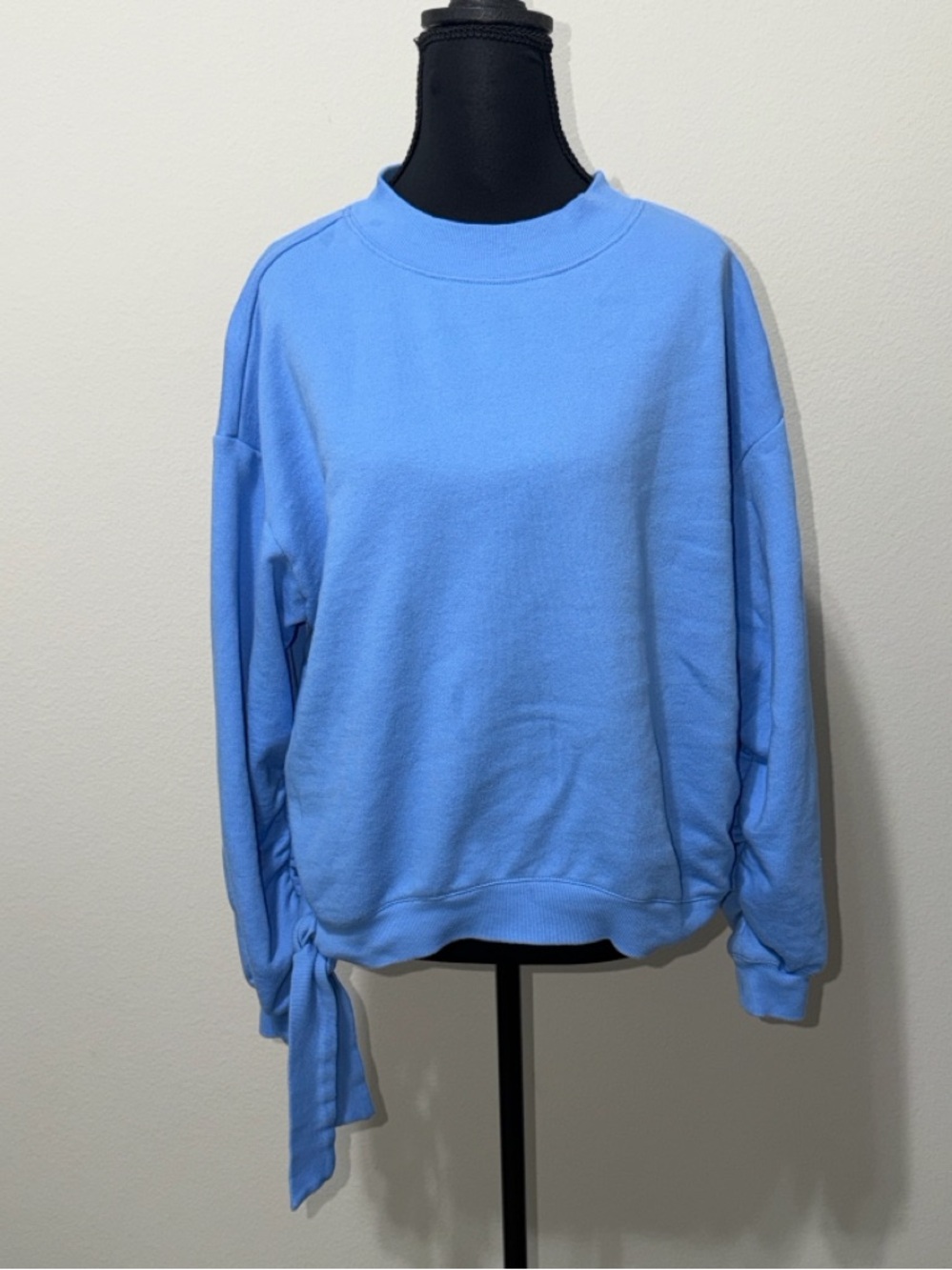 NWOT Peace Love World Light Blue Side-Tie Sweatshirt